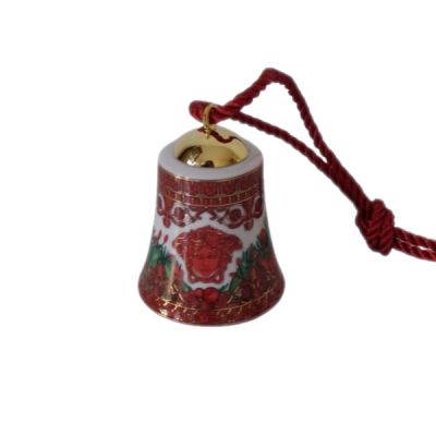 Rosenthal – Versace / I Love Baroque Holiday / campanella natalizia / porcellana / bianco, rosso, verde