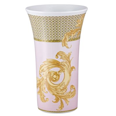 Rosenthal – Versace / Les Rêves Byzantins / vaso 34 cm / porcellana / bianco, rosa, oro, giallo