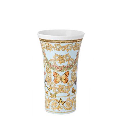 Rosenthal – Versace / Le Jardin de Versace / vaso 26 cm / porcellana / bianco, rosa, celeste, giallo, rosso