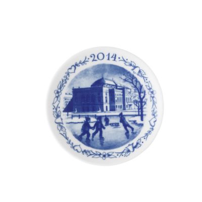 Royal Copenhagen / Placchetta di Natale 2014 / bianco, blu / porcellana