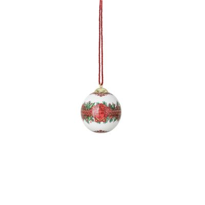 Rosenthal – Versace / I Love Baroque Holiday / palla di natale / porcellana / bianco, rosso, verde