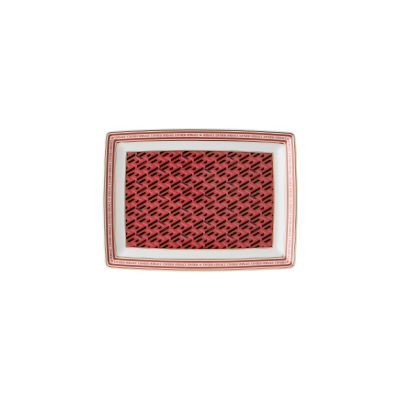 Rosenthal – Versace / La Greca Signature Red / piatto rettangolare 18 cm / porcellana / rosso, bianco, dorato