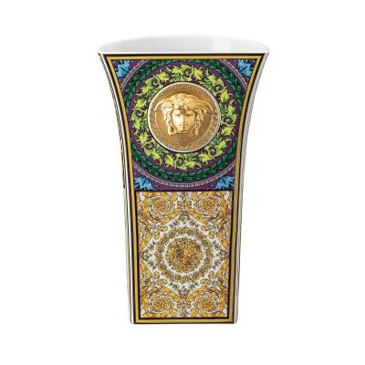 Rosenthal – Versace / Barocco Mosaic / vaso 26 cm / porcellana / verde, viola, celeste, arancione, nero, bianco, giallo