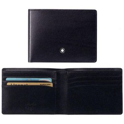 Montblanc / Meisterstück / portafoglio 6 scomparti / pelle nera