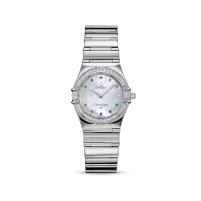 Omega Constellation Iris My Choice / orologio donna / quadrante madreperla bianca / cassa e bracciale acciaio