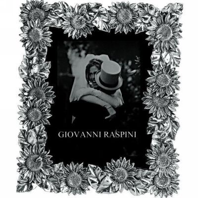 Giovanni Raspini / cornice girasoli in argento / vetro 11 x 14,5 cm