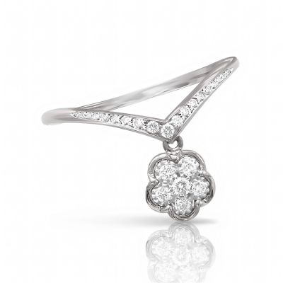 Pasquale Bruni / Fioremì / anello con pendente / oro bianco e diamanti