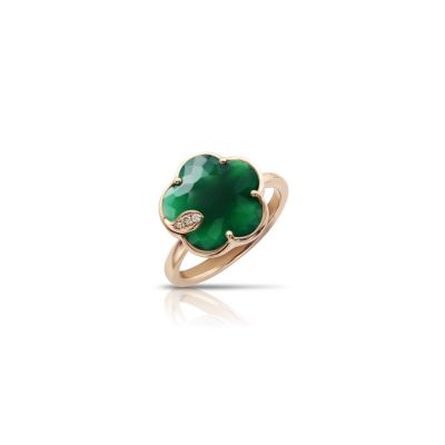 Pasquale Bruni / Petit Jolì / anello / oro rosa, agata verde e diamanti