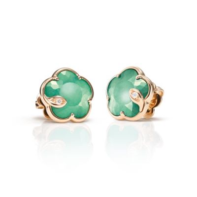 Pasquale Bruni / Petit Jolì / orecchini / oro rosa, gemma Lunar Garden e diamanti