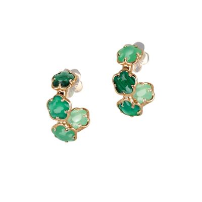 Pasquale Bruni / Figlia dei Fiori / orecchini / oro rosa, agata verde, malachite, crisoprasio