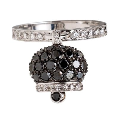 Chantecler / Campanelle / anello / oro bianco, diamanti e diamanti neri