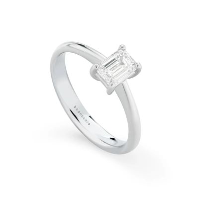 Buonocore / Promise / anello solitario / oro bianco e diamante bianco