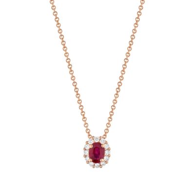 Buonocore / Forever / collana con pendente / oro rosa, rubino e diamanti bianchi