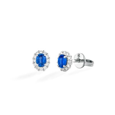 Buonocore / Forever / orecchini / oro bianco, zaffiri blu e diamanti bianchi
