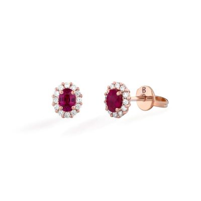 Buonocore / Forever / orecchini / oro rosa, rubini e diamanti bianchi