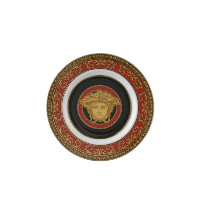 Rosenthal – Versace / Medusa / piatto piano 18 cm / porcellana / bianco, rosso, nero e oro