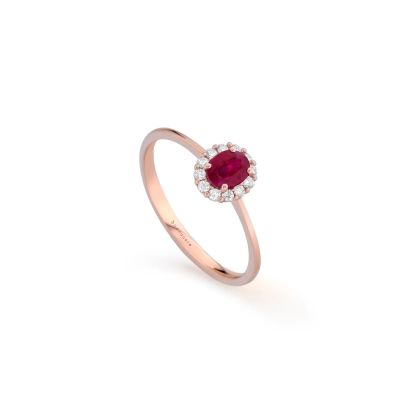 Buonocore / Forever / anello / oro rosa, rubino e diamanti bianchi