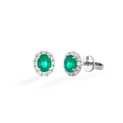 Buonocore / Forever / orecchini / oro bianco, smeraldi e diamanti bianchi