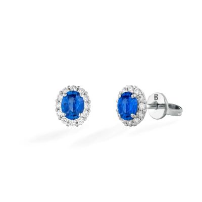 Buonocore / Forever / orecchini / oro bianco, zaffiri blu e diamanti bianchi