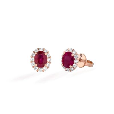 Buonocore / Forever / orecchini / oro rosa, rubini e diamanti bianchi