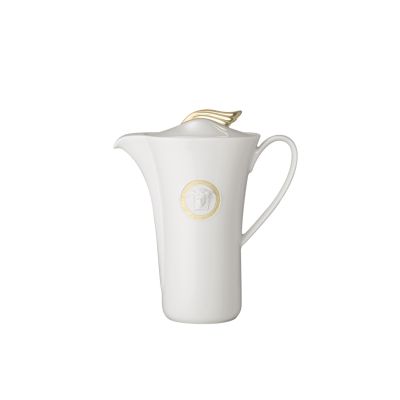 Rosenthal – Versace / Médaillon Méandre d’Or / caffettiera / porcellana / bianco, oro