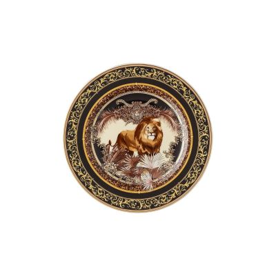 Rosenthal – Versace / Le Règne Animal William / piatto da parete 18 cm / porcellana / nero, marrone, oro