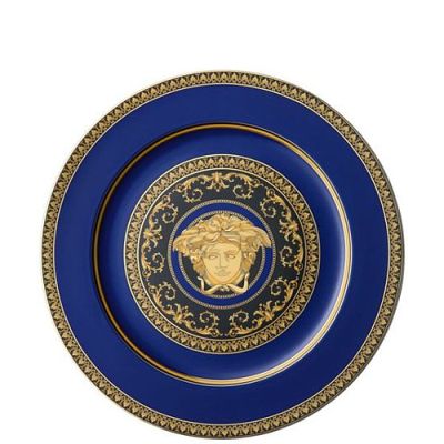 Rosenthal – Versace / Medusa Blue / piatto da parete 30 cm / porcellana / blu, oro, nero