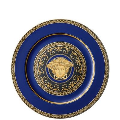 Rosenthal – Versace / Medusa Blue / piatto presentazione 30 cm / porcellana / blu, oro, nero