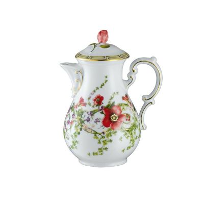 Rosenthal – Versace / Flower Fantasy / caffettiera / porcellana / bianco, verde, rosso, viola, giallo, oro