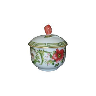 Rosenthal – Versace / Flower Fantasy / zuccheriera / porcellana / bianco, verde, rosso, viola, giallo, oro