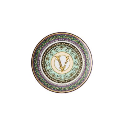 Rosenthal – Versace / Barocco Mosaic / piatto piano 17 cm / porcellana / verde, viola, nero, bianco, giallo