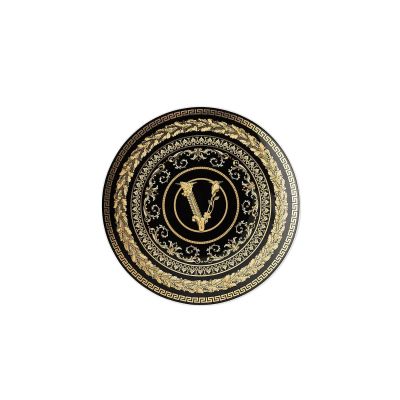 Rosenthal – Versace / Virtus Gala – Black / piatto piano 17 cm / porcellana / nero e oro