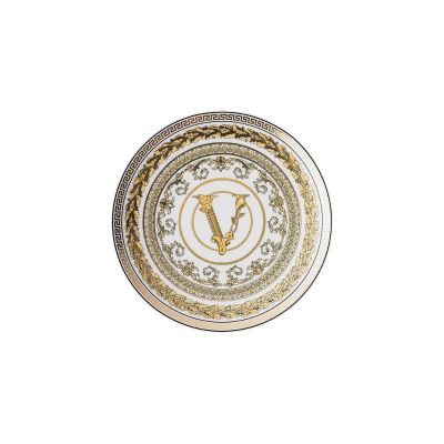 Rosenthal – Versace / Virtus Gala – White / piatto piano 17 cm / porcellana / bianco, oro e nero