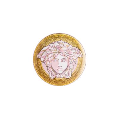 Rosenthal – Versace / Medusa Amplified - Pink Coin / piatto piano 17 cm / porcellana / rosa, oro