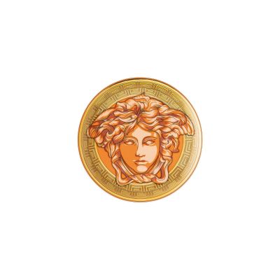 Rosenthal – Versace / Medusa Amplified - Orange Coin / piatto piano 17 cm / porcellana / arancione, oro