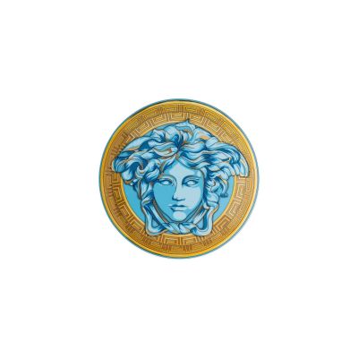 Rosenthal – Versace / Medusa Amplified - Blue Coin / piatto piano 17 cm / porcellana / blu, oro