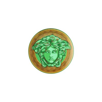 Rosenthal – Versace / Medusa Amplified - Green Coin / piatto piano 17 cm / porcellana / blu, oro