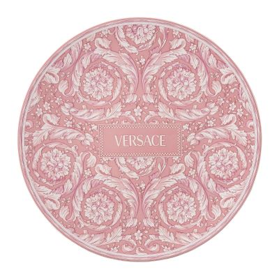 Rosenthal – Versace / Barocco Rose / piatto segnaposto 33 cm / porcellana / bianco, rosa