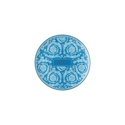 Rosenthal – Versace / Barocco Teal / piatto piano 17 cm / porcellana / bianco, celeste, azzurro