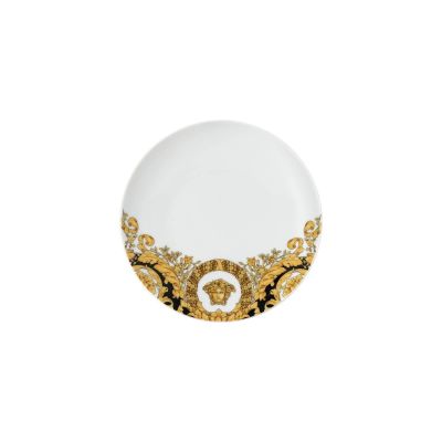 Rosenthal – Versace / Barocco 92 / piatto piano 17 cm / porcellana / bianco, dorato e nero