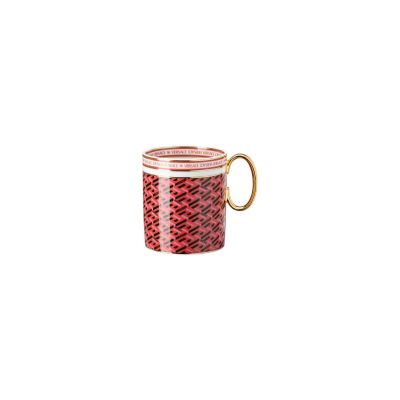 Rosenthal – Versace / La Greca Signature Red / bicchiere con manico / porcellana / rosso, bianco, dorato