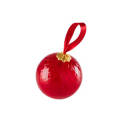 Venini / Santa / palla di Natale / rosso / vetro soffiato lavorato a mano