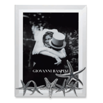 Giovanni Raspini / cornice luce grande stelle marine in argento / vetro 18 x 24 cm / foto 14 x 19 cm