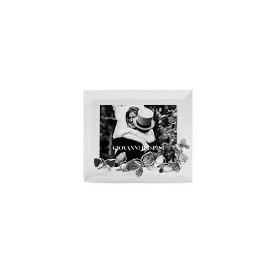 Giovanni Raspini / cornice luce orizzontale farfalle media in argento / vetro 19 x 16 cm / foto 15 x 11 cm