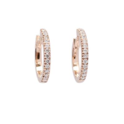 Buonocore / orecchini a cerchio Hoops / oro rosa e diamanti