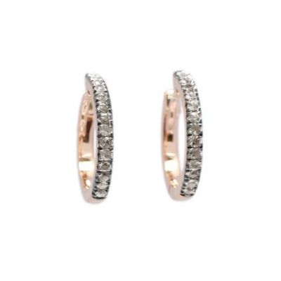 Buonocore / orecchini a cerchio Hoops / oro rosa e diamanti brown