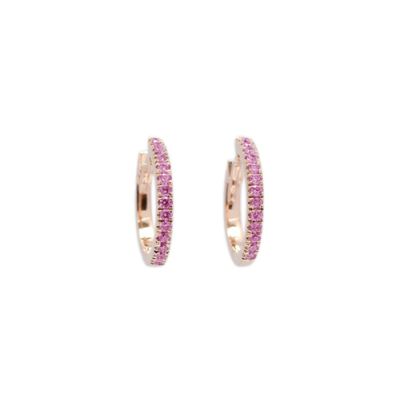 Buonocore / orecchini a cerchio Hoops / oro rosa e zaffiri rosa