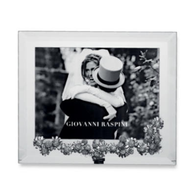 Giovanni Raspini / cornice luce orizzontale camomille in argento / vetro 19 x 16 cm / foto 15 x 11 cm