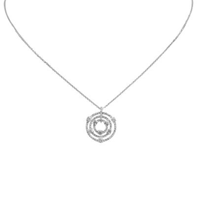 Crivelli / collana con pendente a cerchi concentrici / oro bianco e diamanti