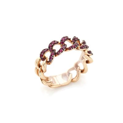 Buonocore / anello groumette / oro rosa e rubini